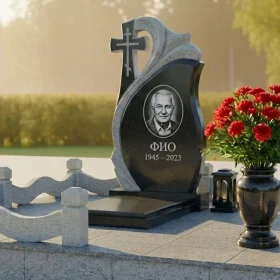 Элитный вертикальный православный памятник - ПН478