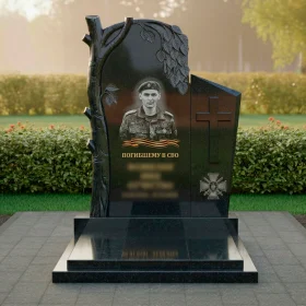 Православный вертикальный памятник из гранита - ПН515