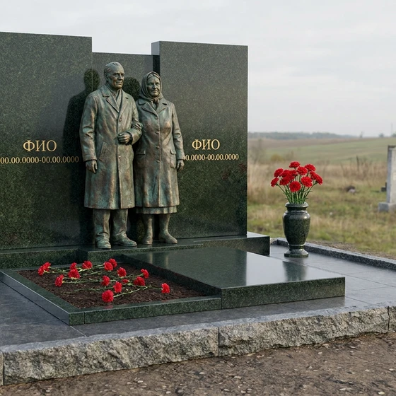 Бронзовая скульптура в полный рост на двоих