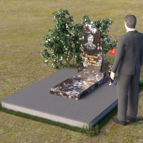 Мраморный вертикальный памятник Тассос в Барнауле