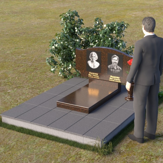 Памятник горизонтальный на двоих из Гранита или мрамора в Ставрополе