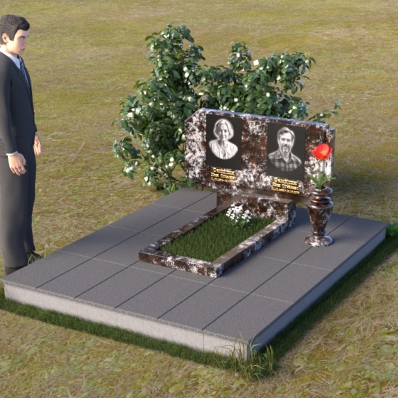 Памятник горизонтальный из гранита мансуровский в Салехарде