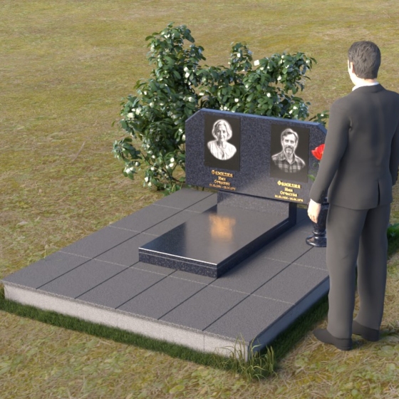 Памятник горизонтальный из гранита Балтик грин в Рязани
