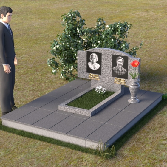 Надгробие горизонтальное с волнообразной вершиной, в Якутске