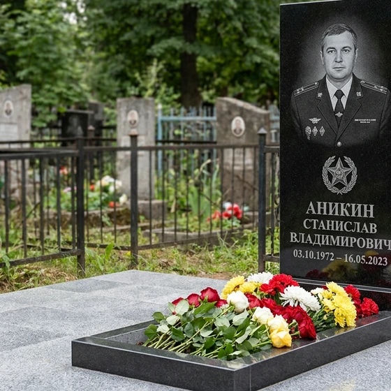 Памятник сотруднику полиции со значком