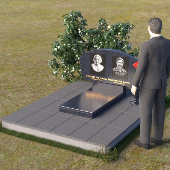 Величественная стела из гранита с закругленными очертаниями, в Якутске