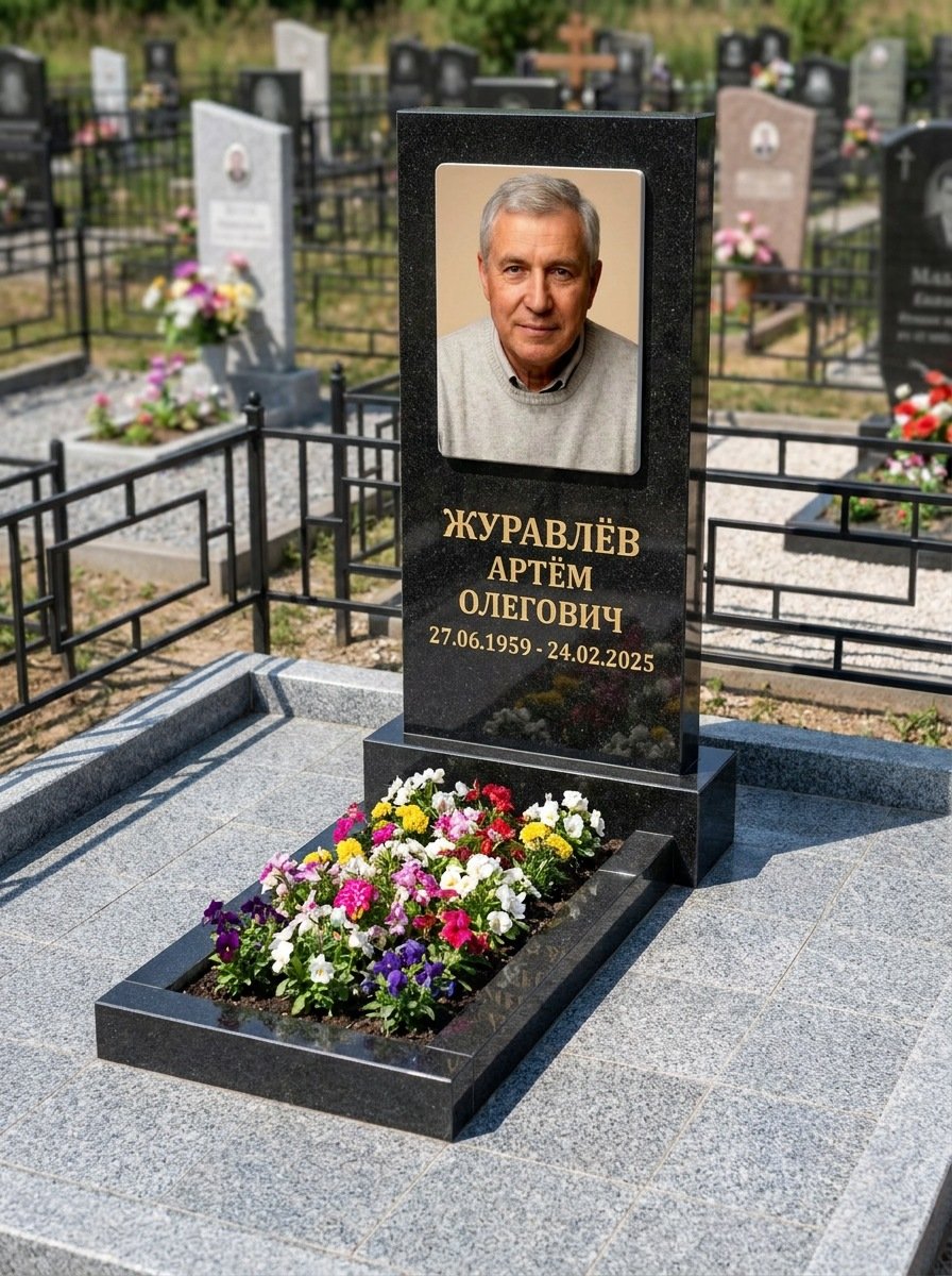 Портрет на памятнике в Ставрополе — Выцветшее фото восстановили — керамогранит 180×240 мм